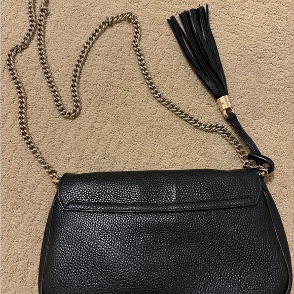 Gucci Soho Disco GG Black Calf Leather Tassel Chain Crossbody Bag - Picture 9 of 12